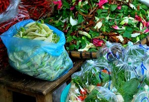 Chopped vegetables Thai Market Food in Thailand