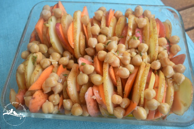 Chickpea Potatoes ready for oven